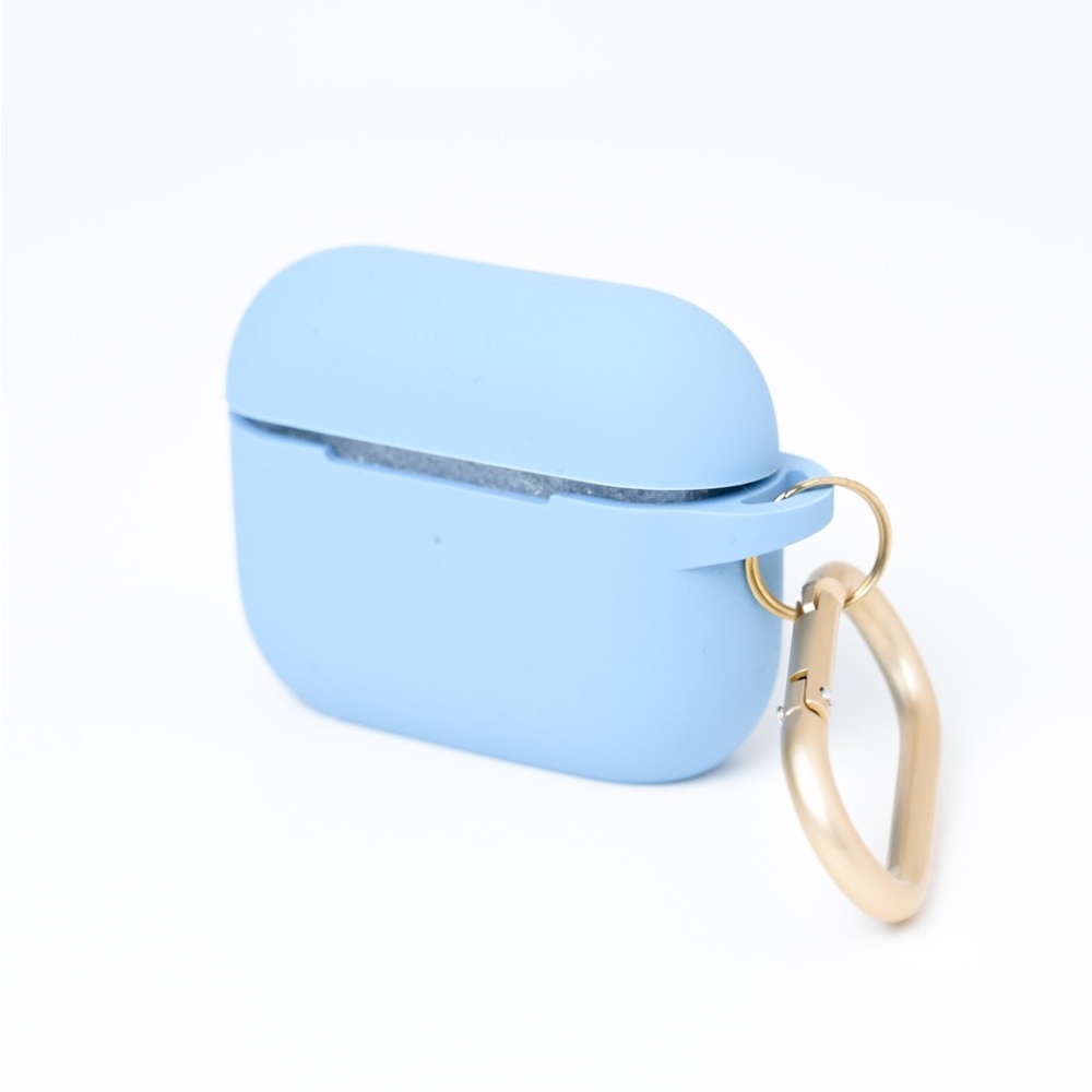 Light Blue AirPods Case with Gold Clip